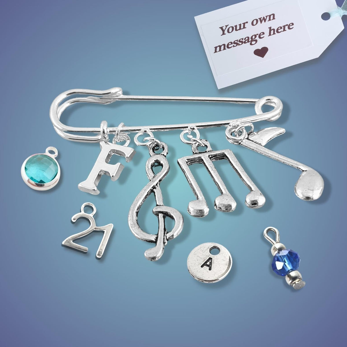 Music Lovers Brooch - Silver