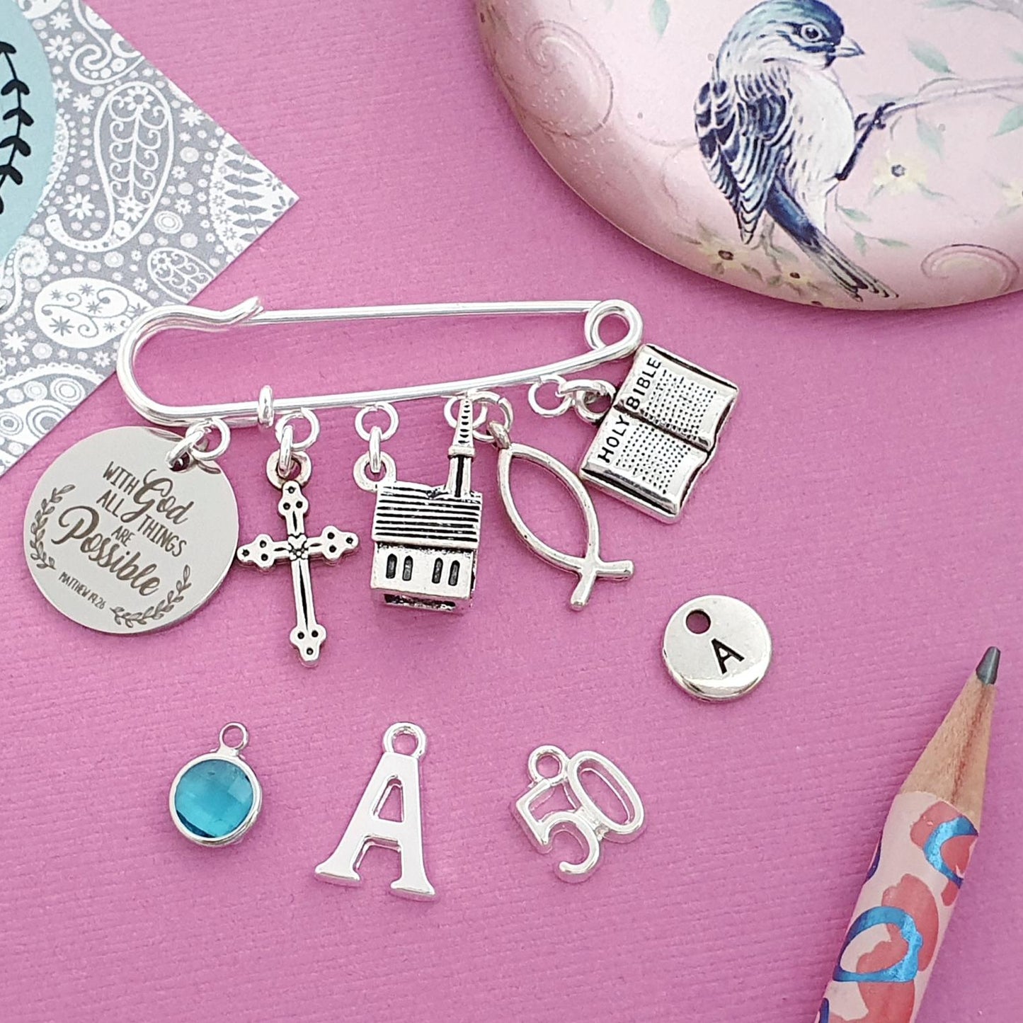 Christian Brooch - Silver