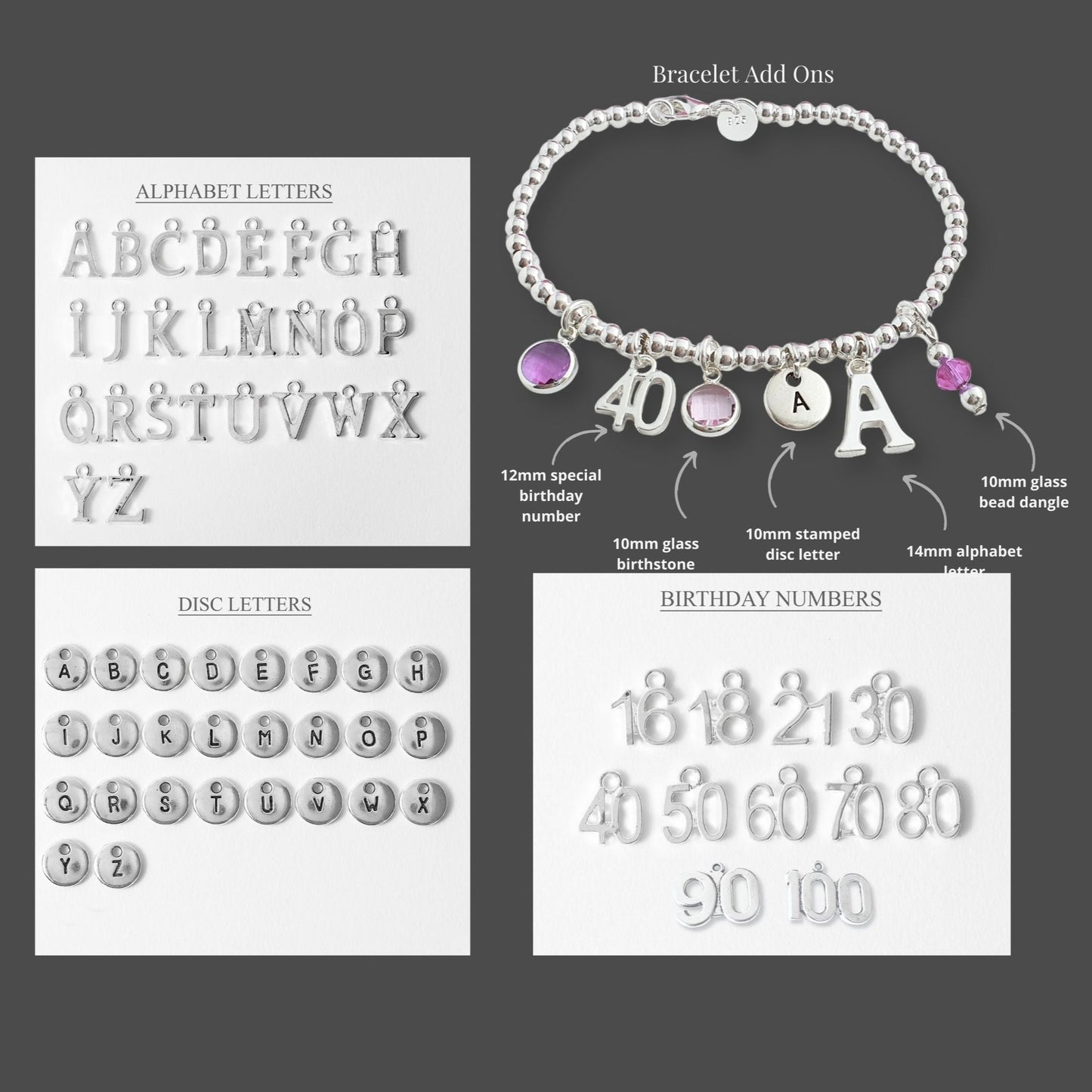 Labrador Bead Ball Bracelet - Sterling Silver