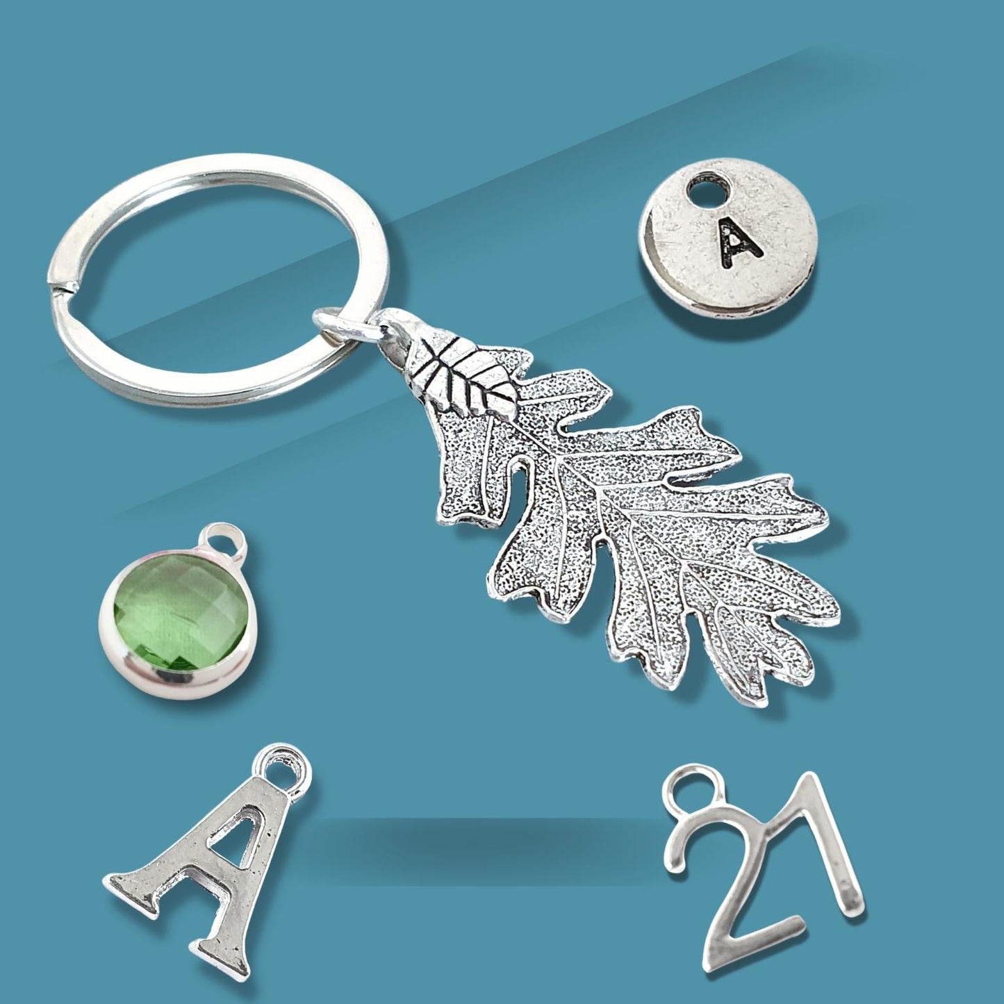 Oak Leaf Keyring - Silver