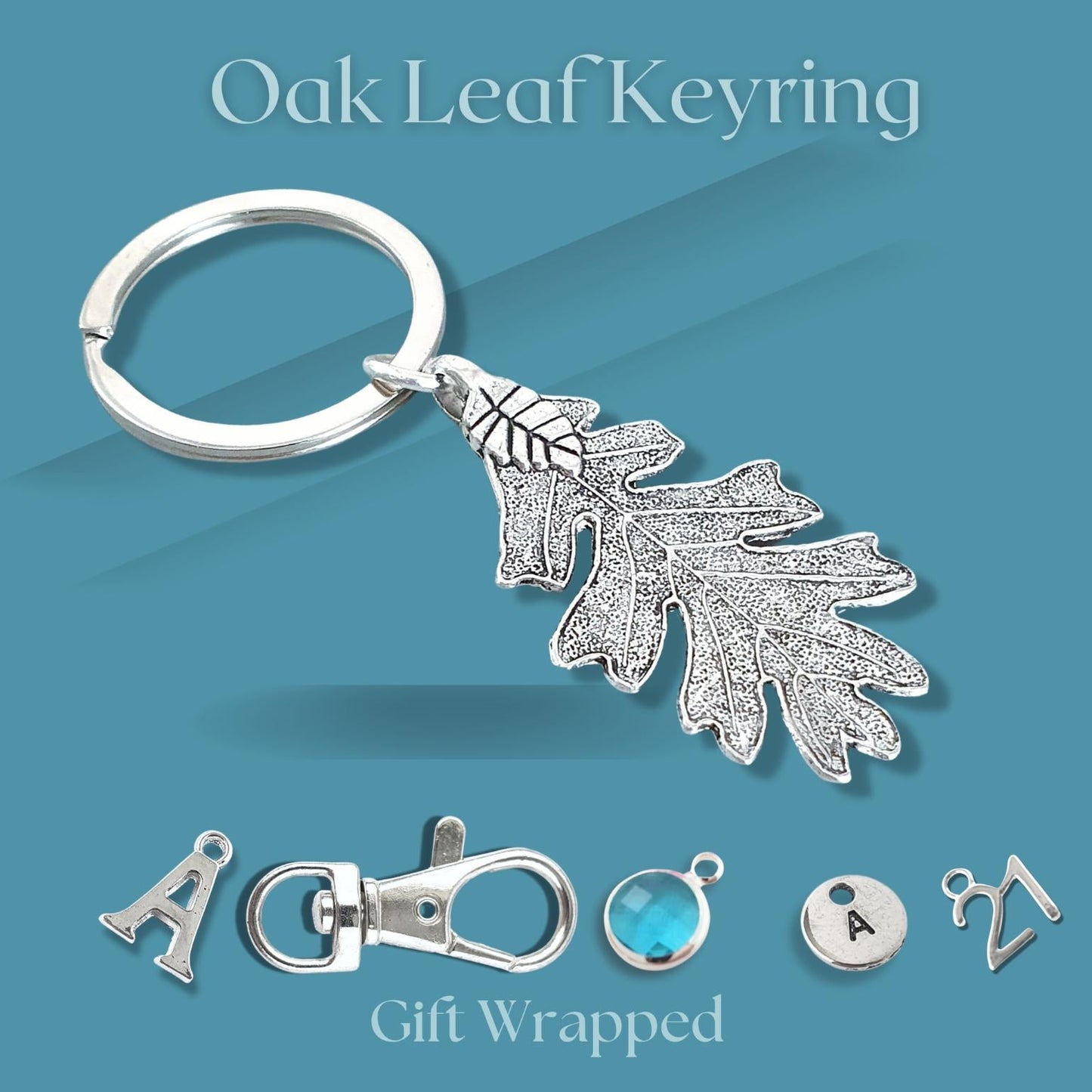 Oak Leaf Keyring - Silver