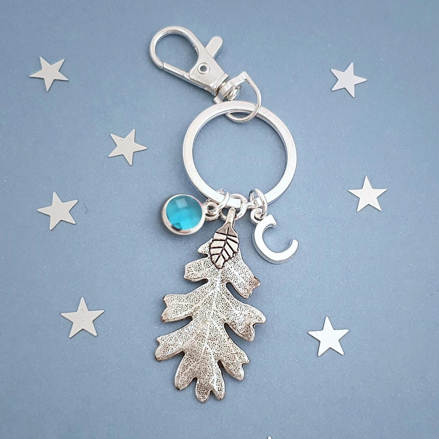 Oak Leaf Keyring - Silver