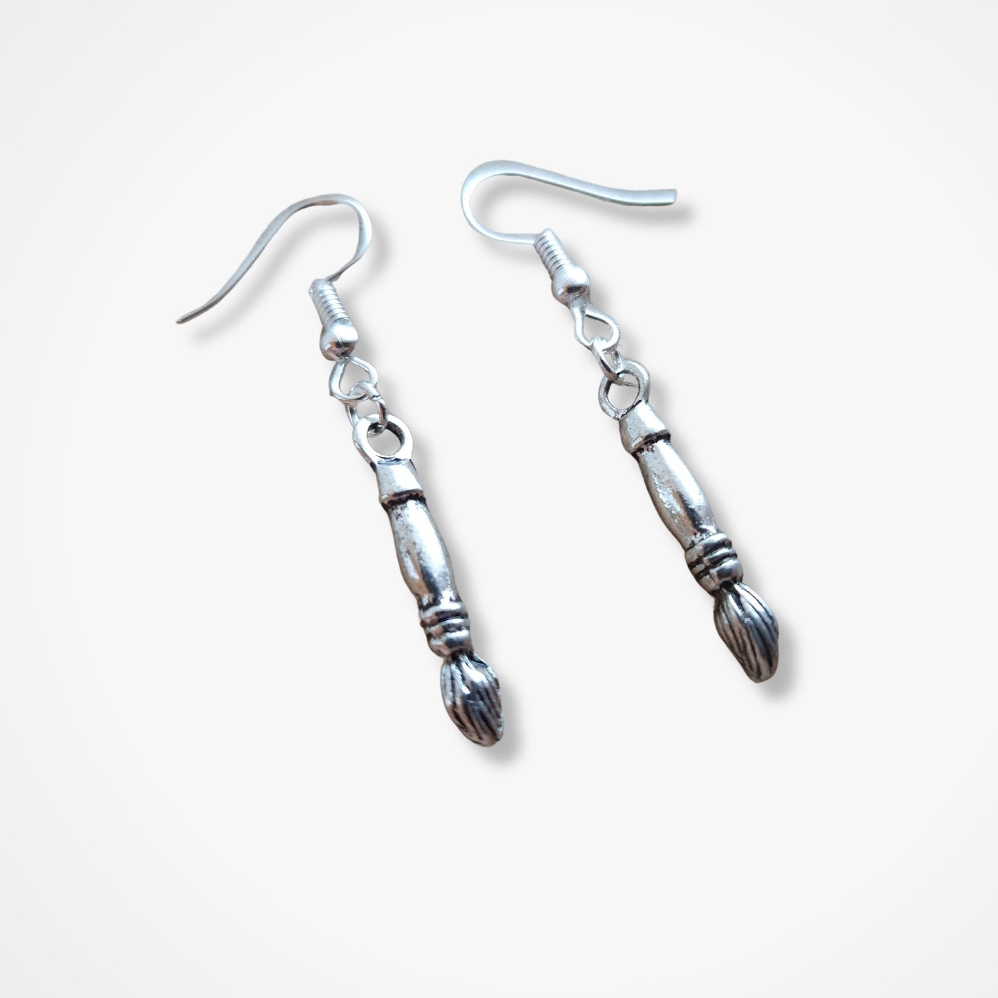 Paintbrush Earrings - Silver