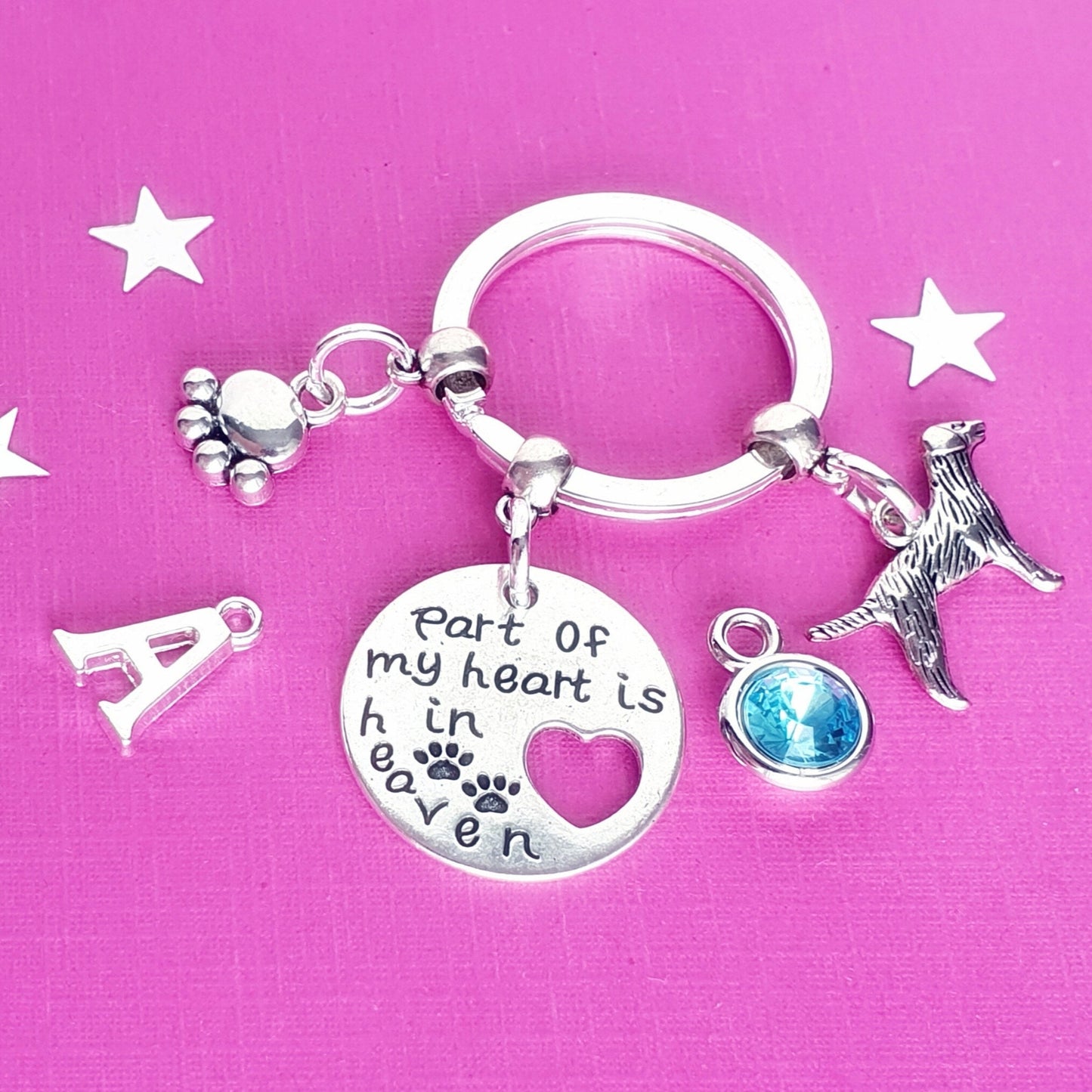 'Part of my heart is in heaven' Labrador Memorial Keyring