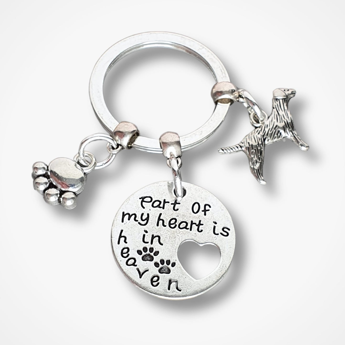 'Part of my heart is in heaven' Labrador Memorial Keyring