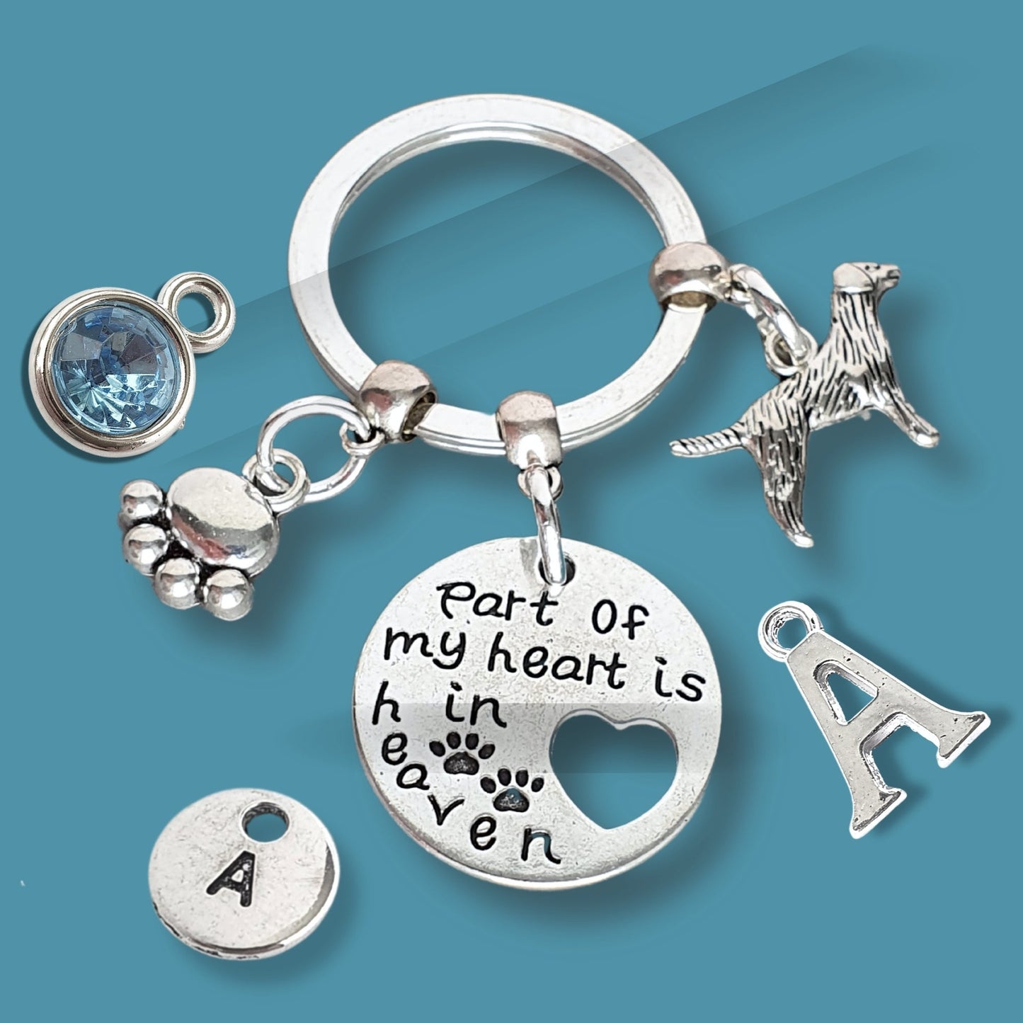 'Part of my heart is in heaven' Labrador Memorial Keyring