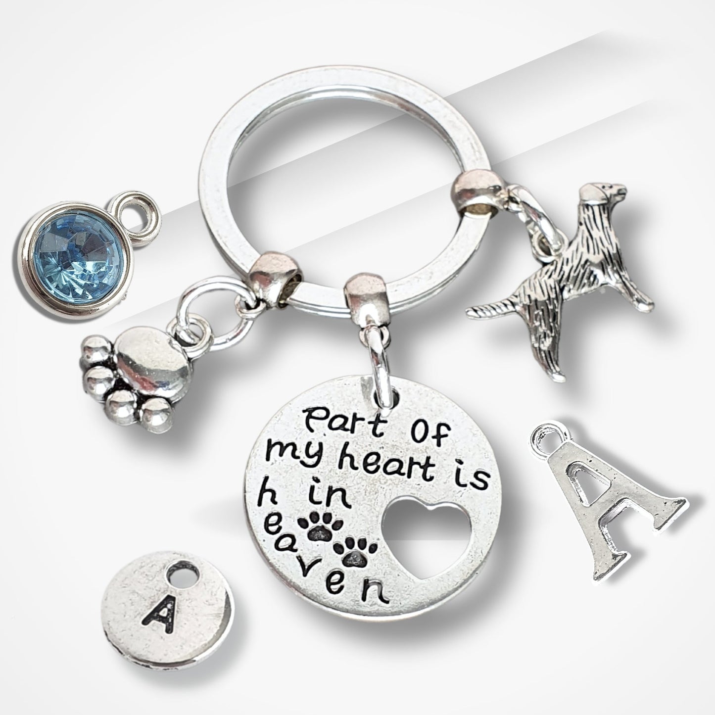 'Part of my heart is in heaven' Labrador Memorial Keyring