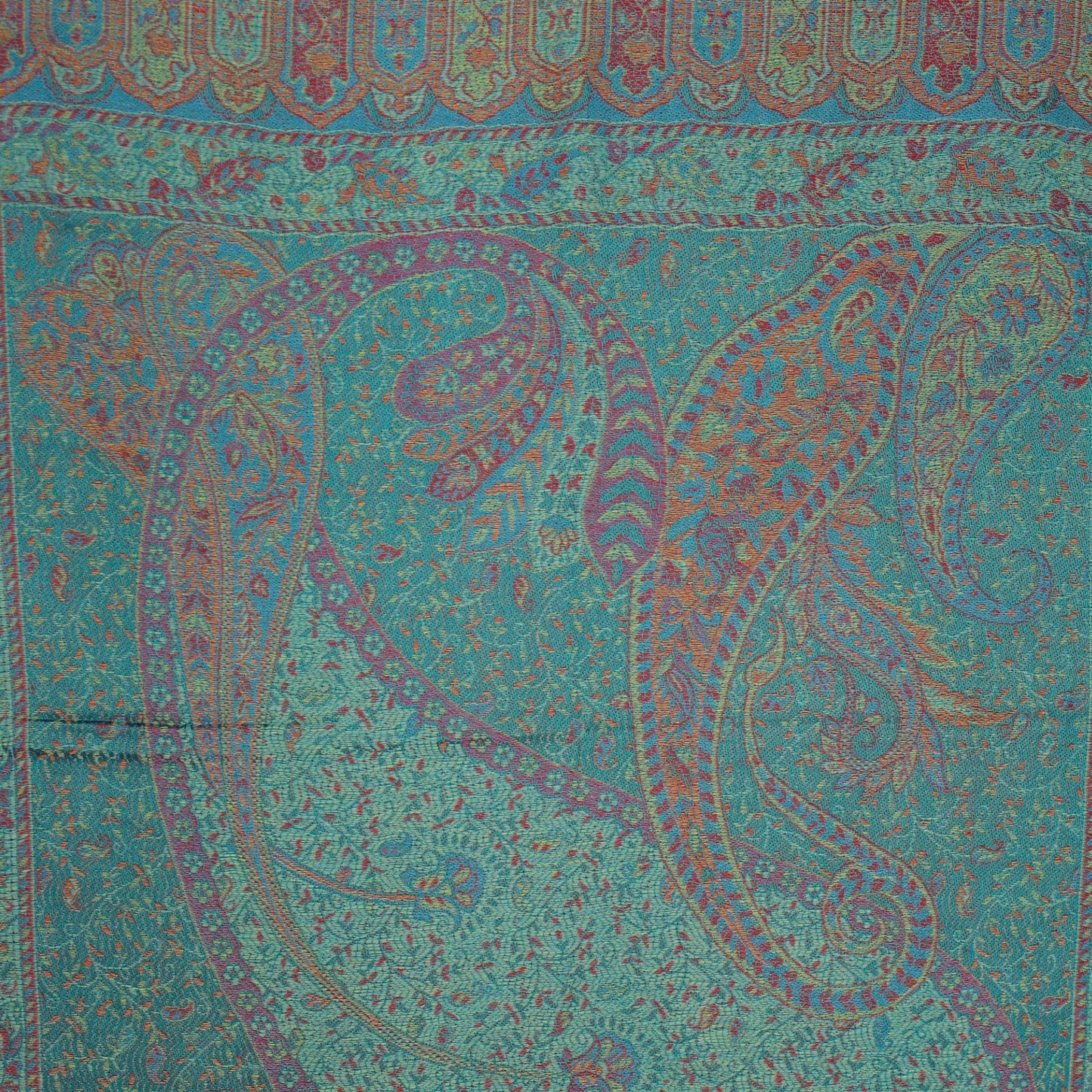 Pashmina Style Paisley Scarf - Blue Green