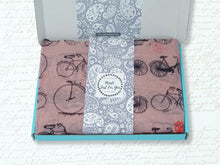 Load image into Gallery viewer, Vintage Bicycle Print Scarf - Pink

