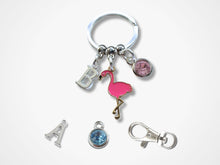 Load image into Gallery viewer, Flamingo Lover Keyring - Silver and Enamel
