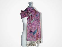 Load image into Gallery viewer, Pashmina Style Woven Paisley Scarf - Pink
