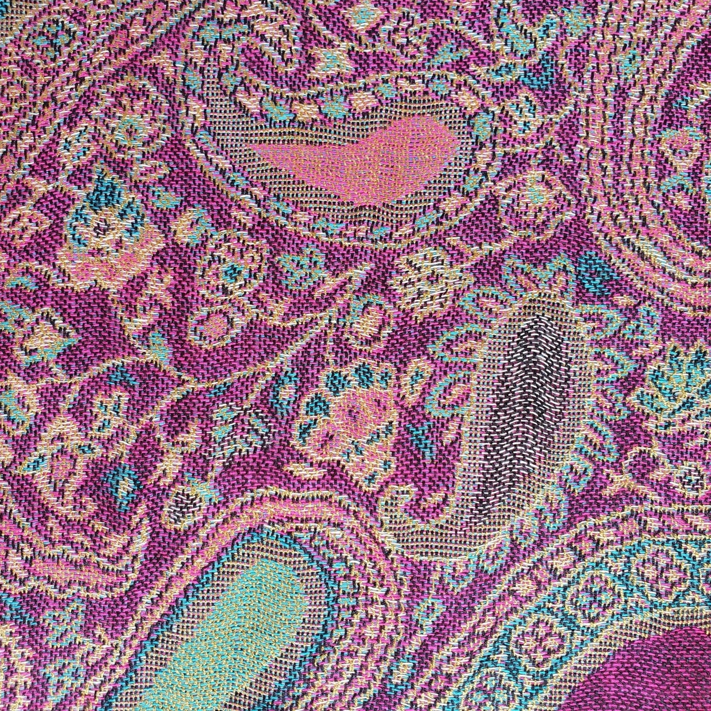 Pashmina Style Woven Paisley Scarf - Pink