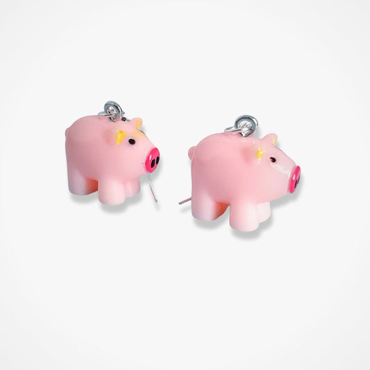 Pig Earrings - Pink