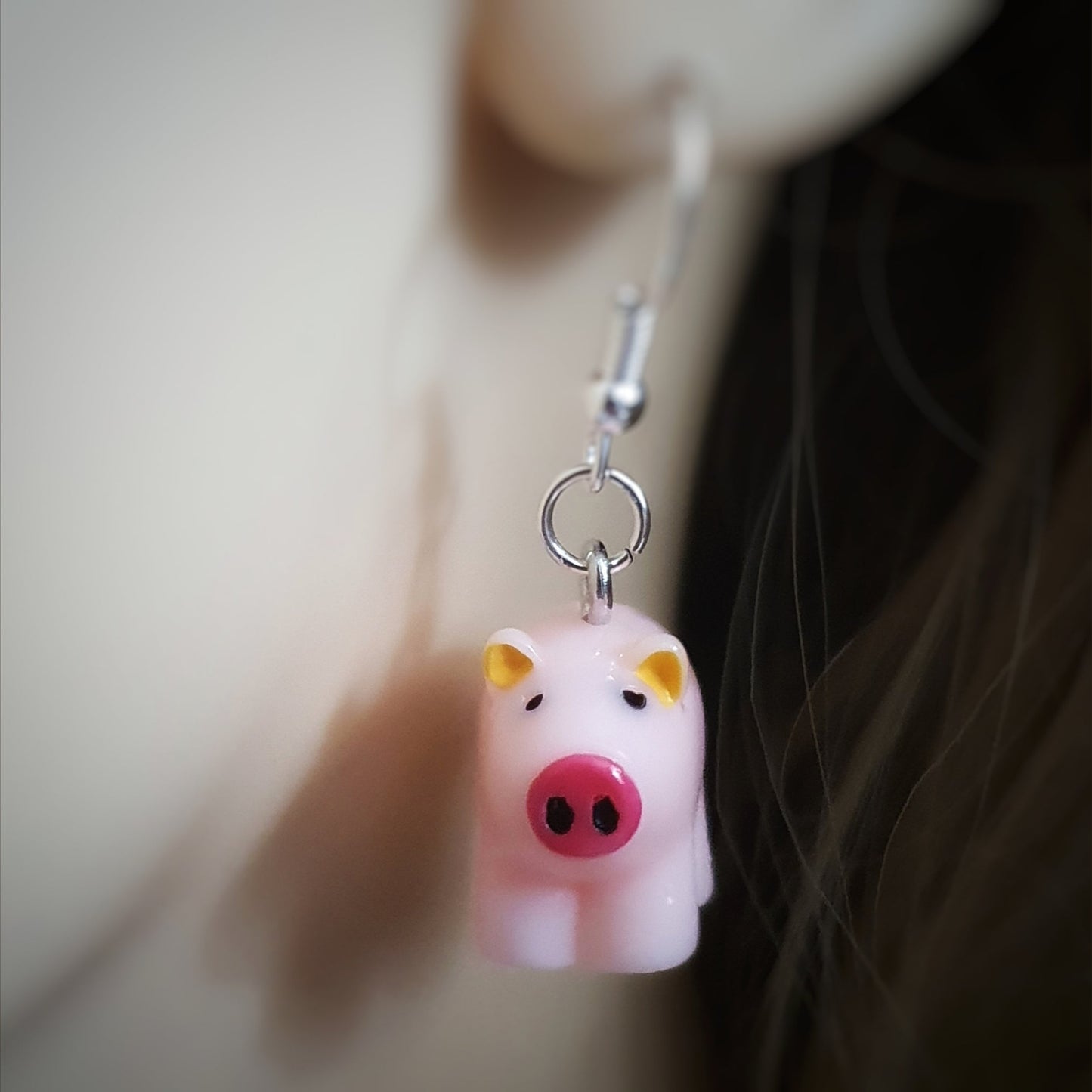 Pig Earrings - Pink