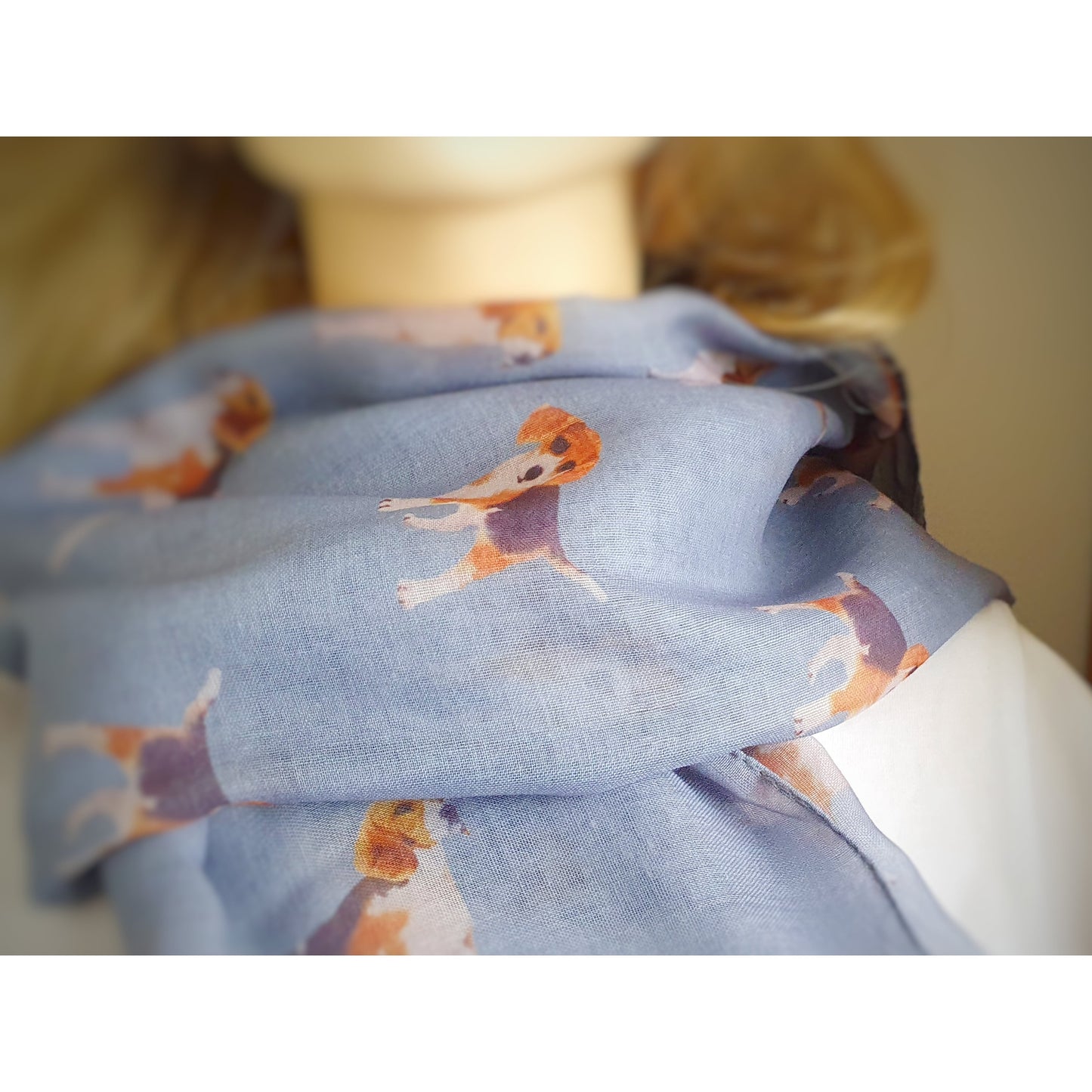 Beagle Dog Scarf - Grey Blue