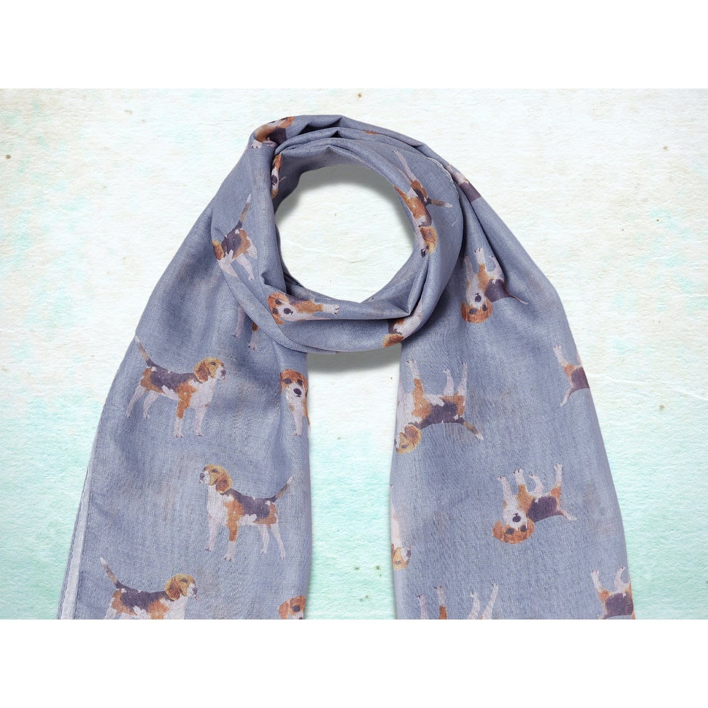 Beagle Dog Scarf - Grey Blue