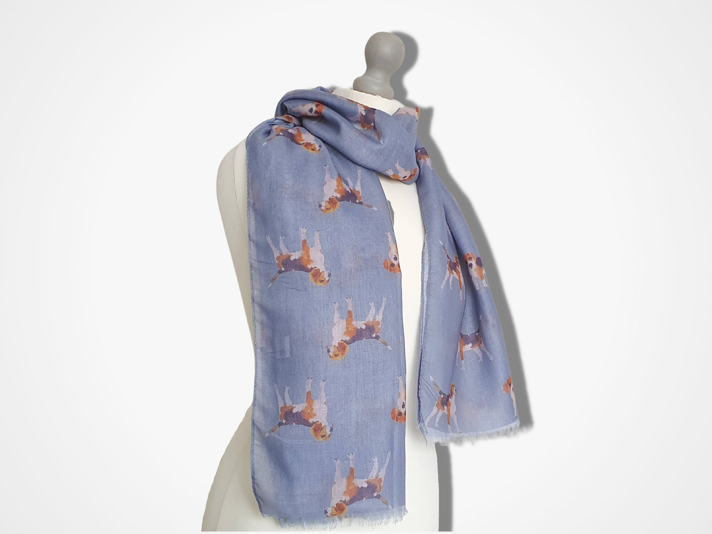 Beagle Dog Scarf - Grey Blue