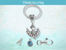 Load image into Gallery viewer, Scottish Thistle Keyring - Silver
