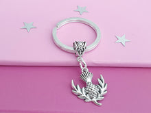 Load image into Gallery viewer, Scottish Thistle Keyring - Silver
