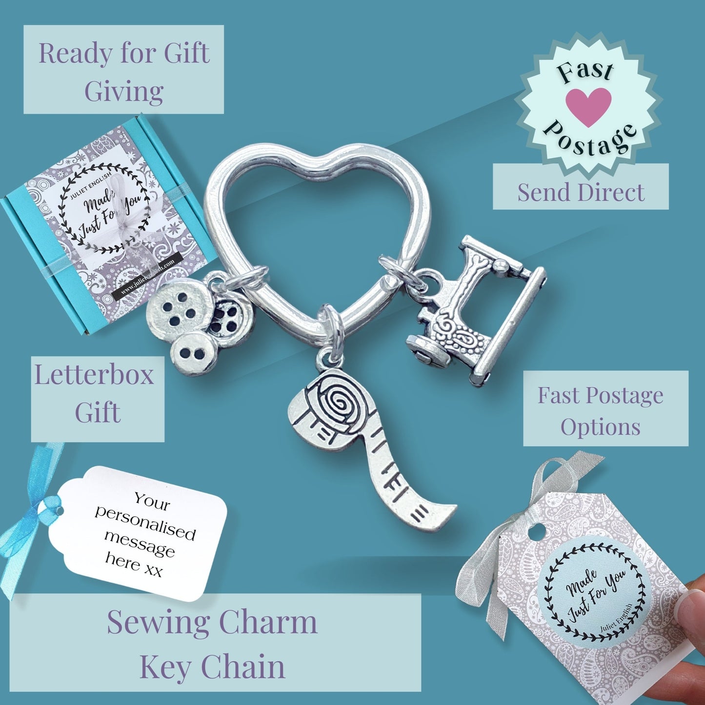 Sewing Keyring - Silver