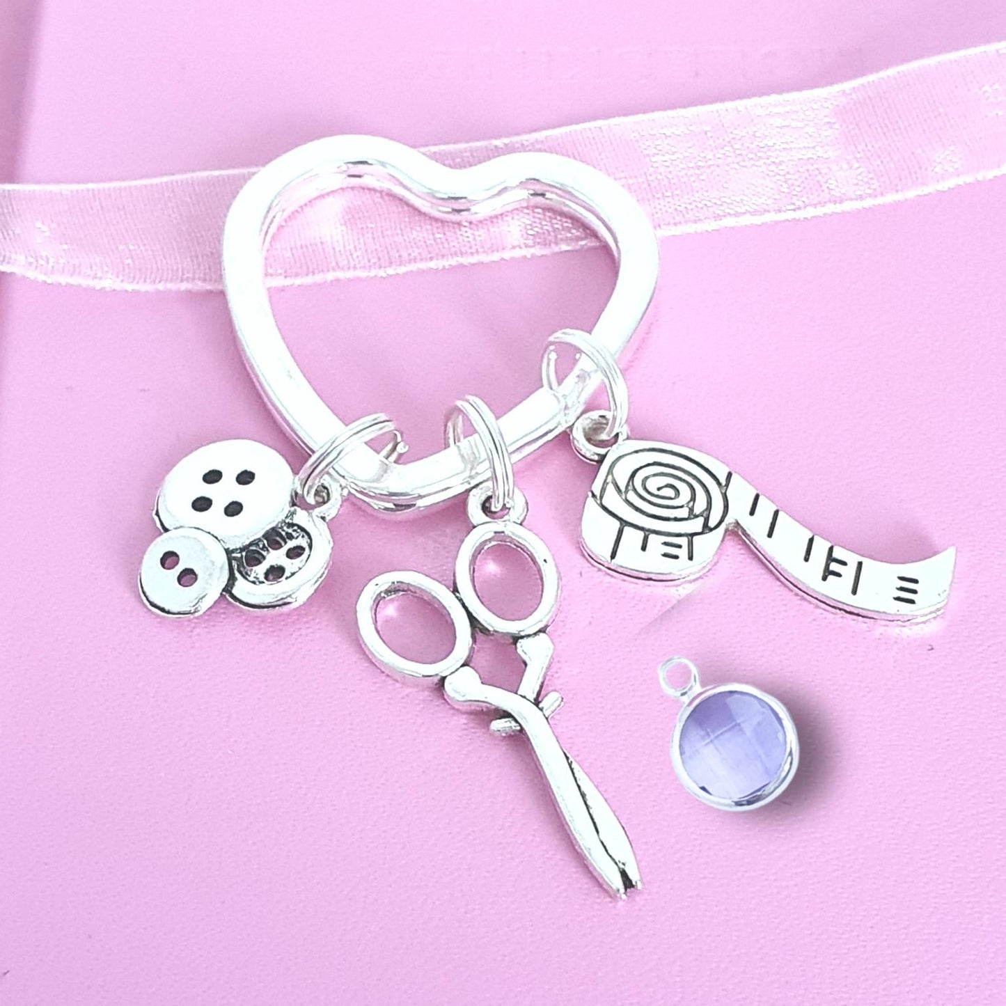 Sewing Keyring - Silver