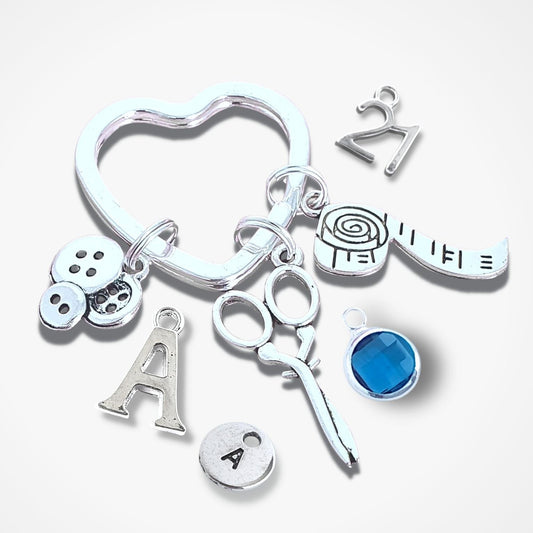 Sewing Keyring - Silver