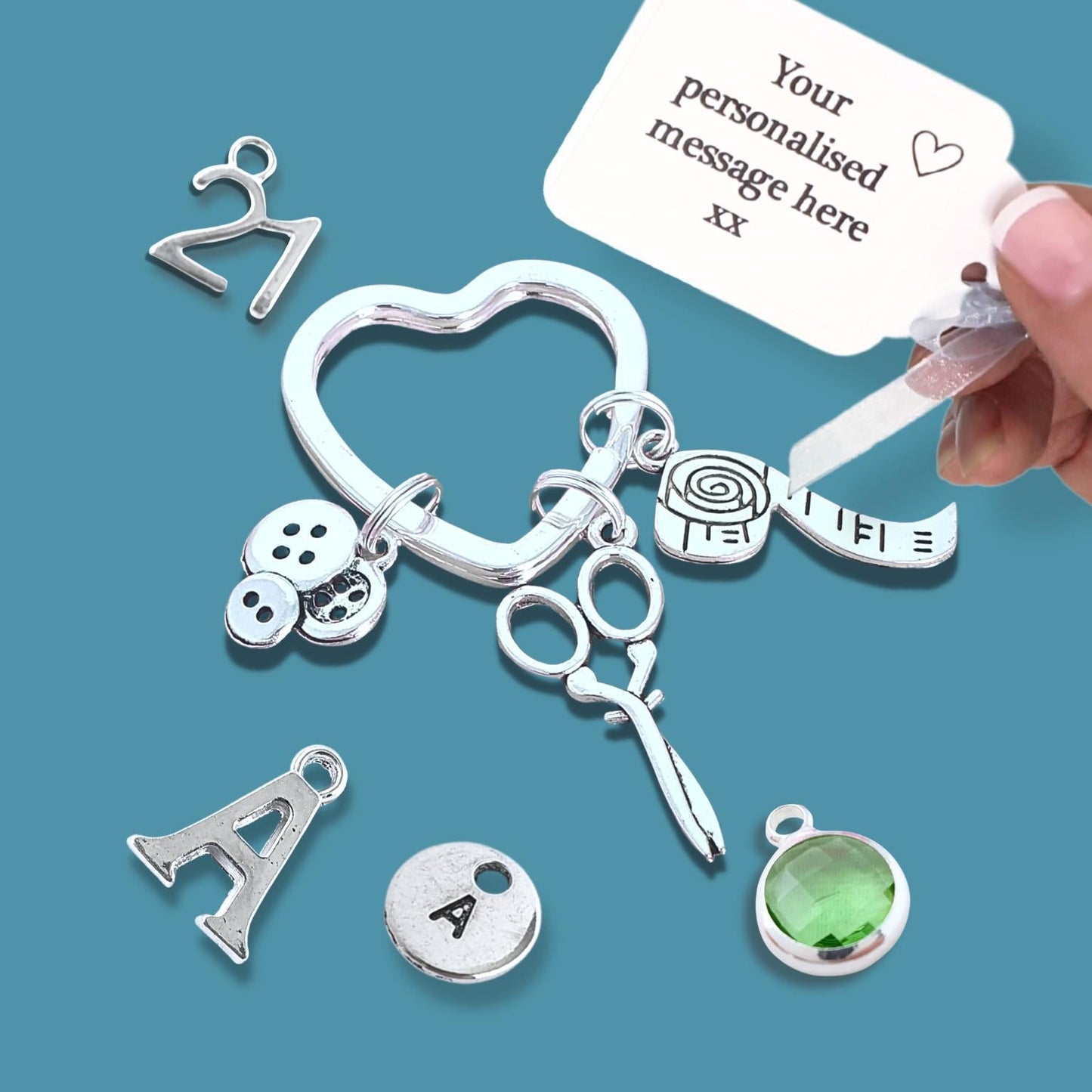 Sewing Keyring - Silver