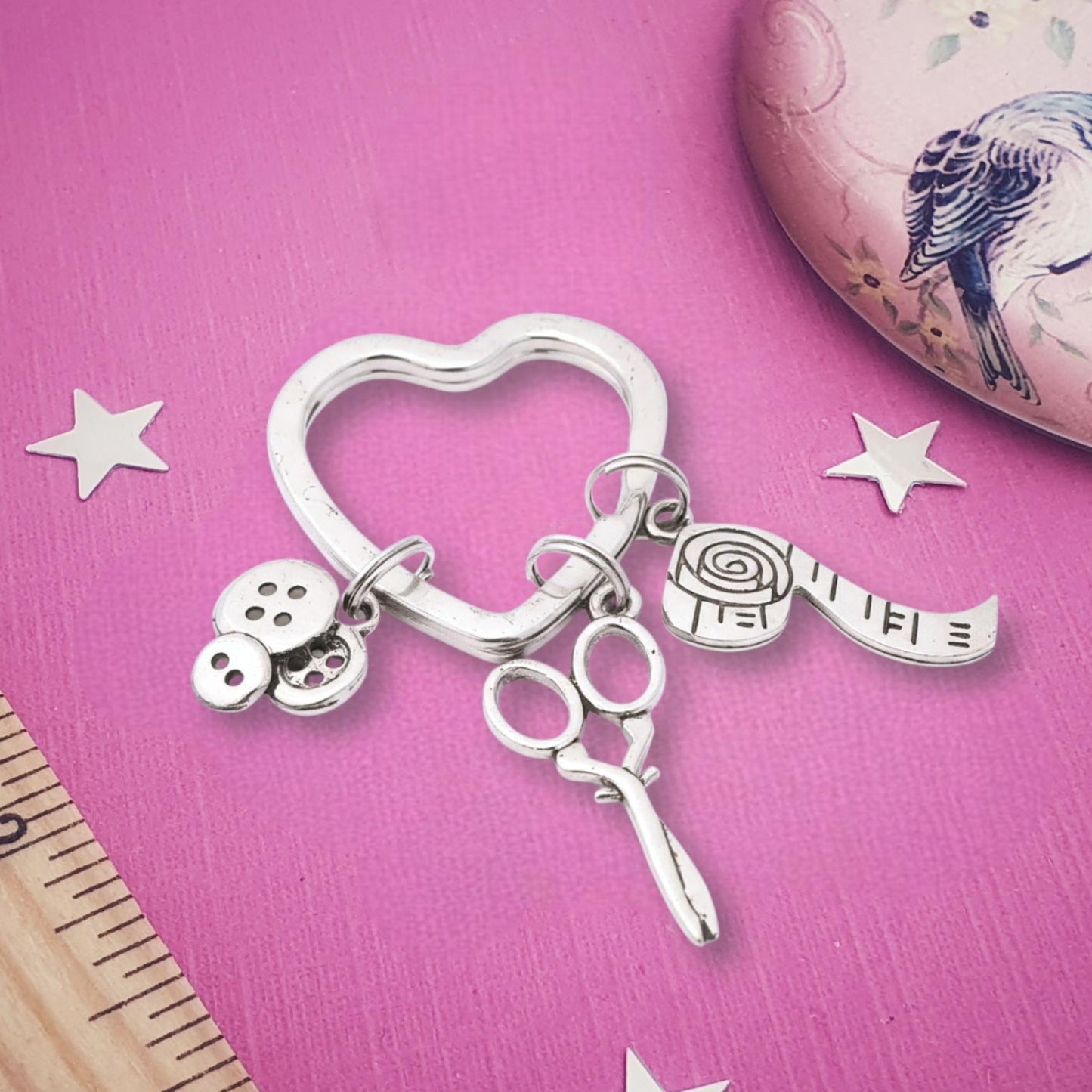 Sewing Keyring - Silver