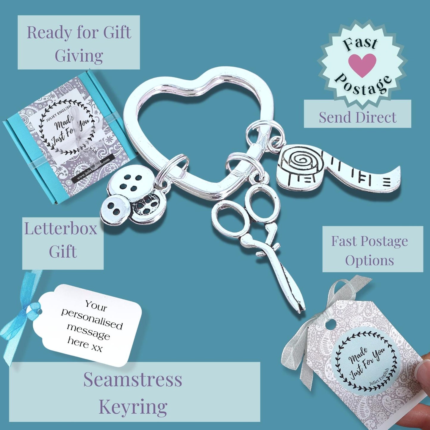 Sewing Keyring - Silver