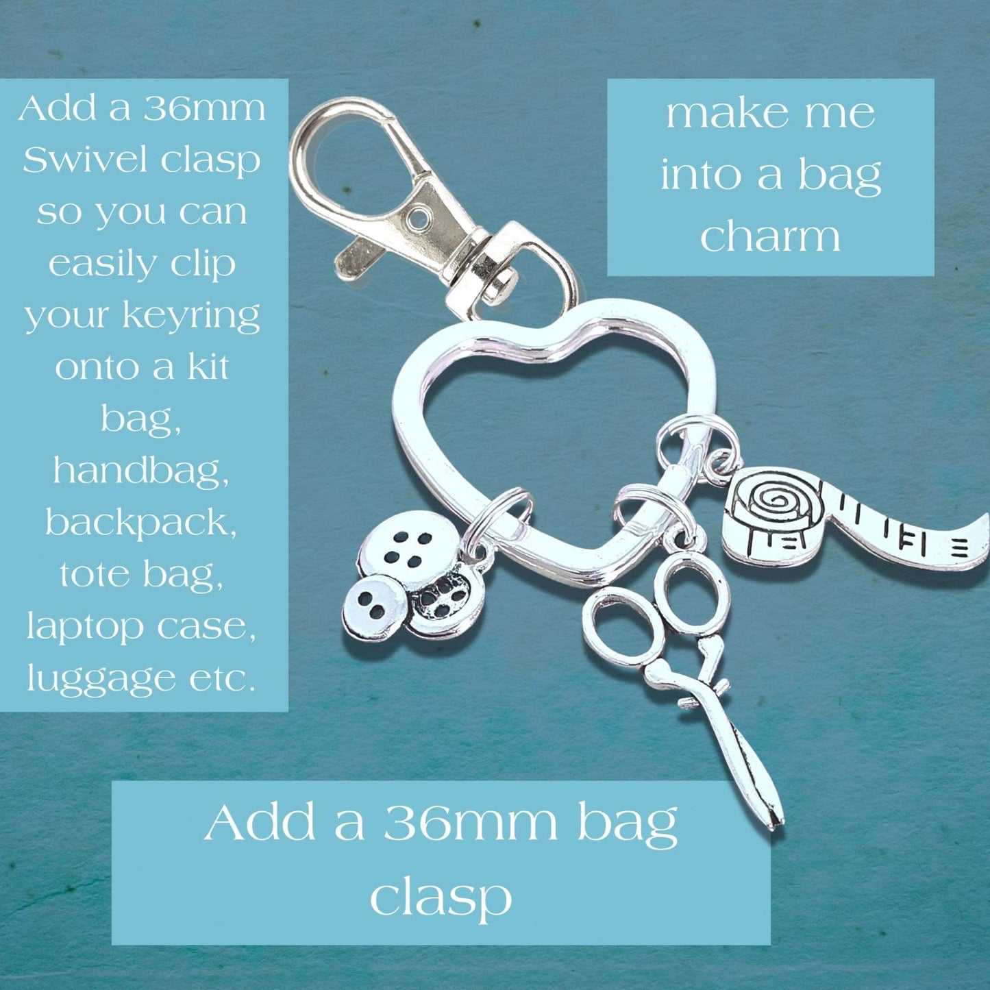 Sewing Keyring - Silver