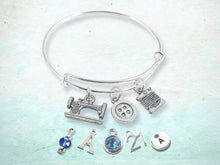 Load image into Gallery viewer, Sewing Charm Bangle - Silver
