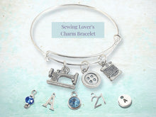 Load image into Gallery viewer, Sewing Charm Bangle - Silver
