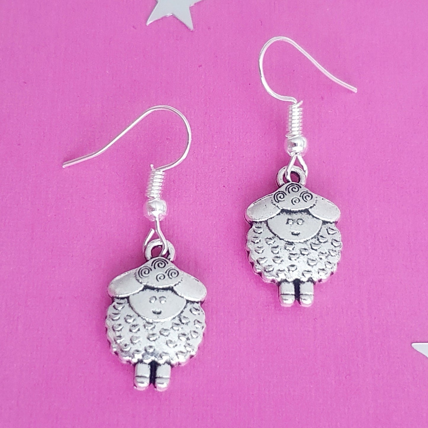 Sheep Earrings - Silver