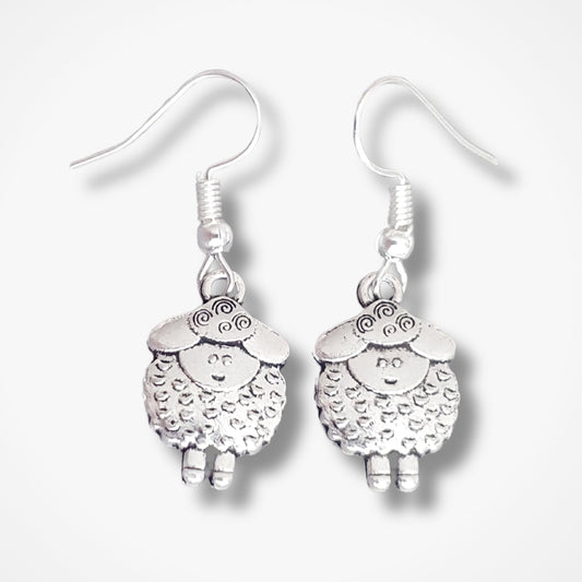 Sheep Earrings - Silver