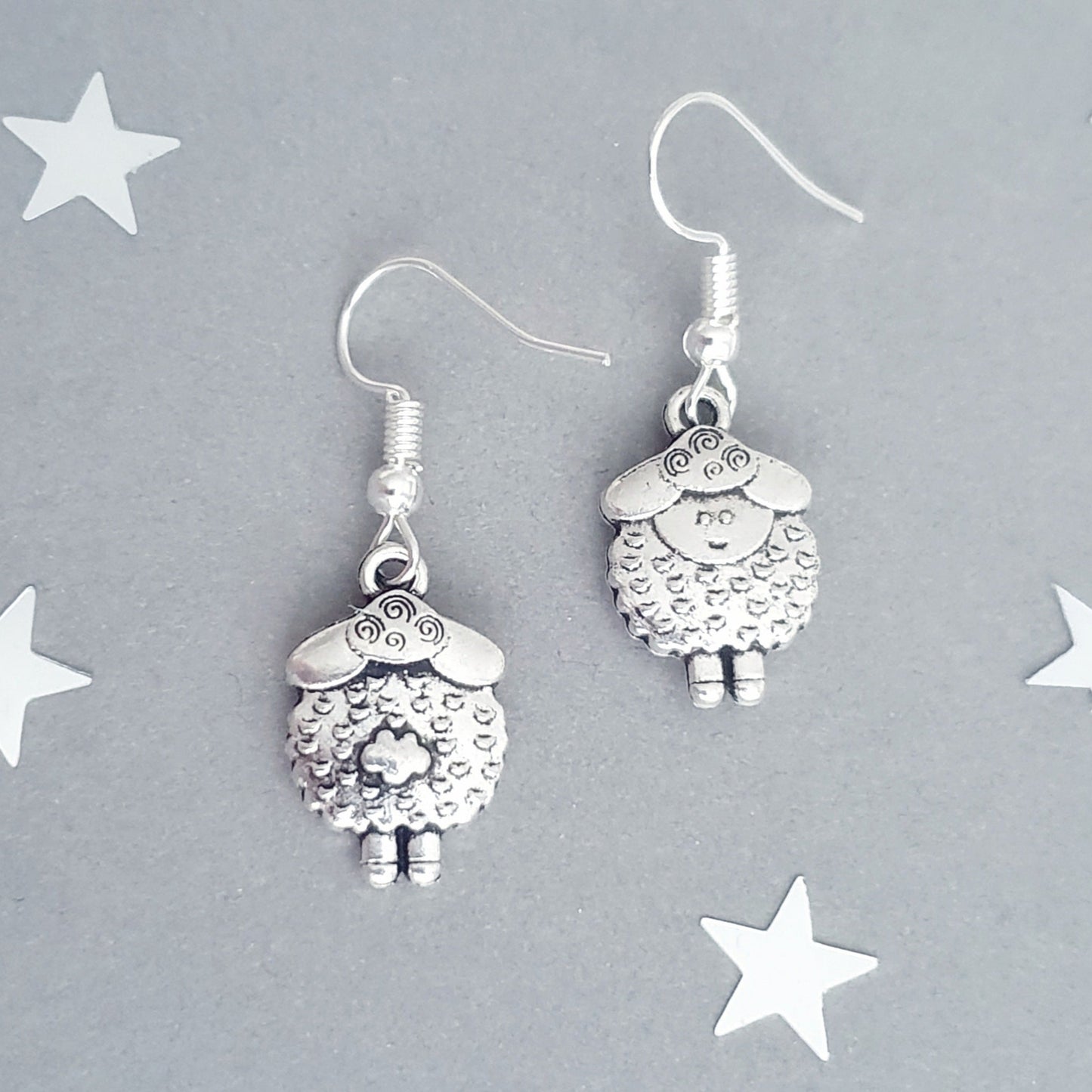 Sheep Earrings - Silver