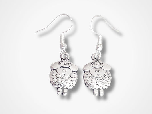 Sheep Earrings - Silver