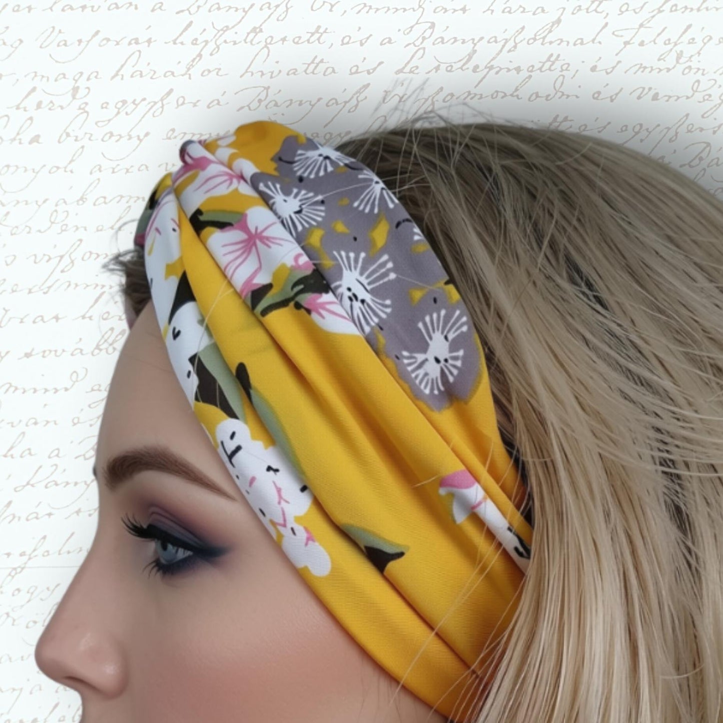 Cherry Blossom Headband - Mustard