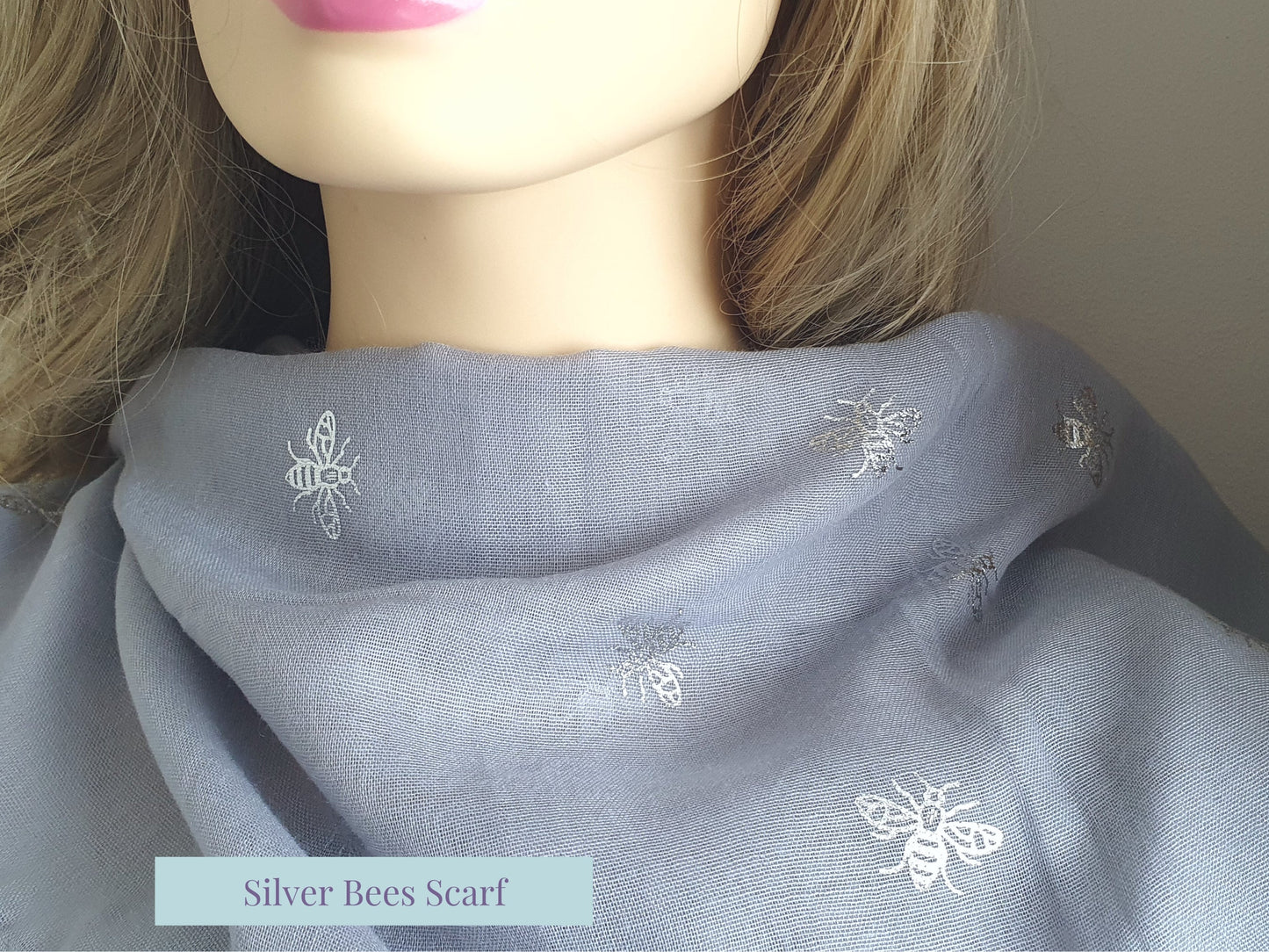 Foil Bee Scarf - Grey