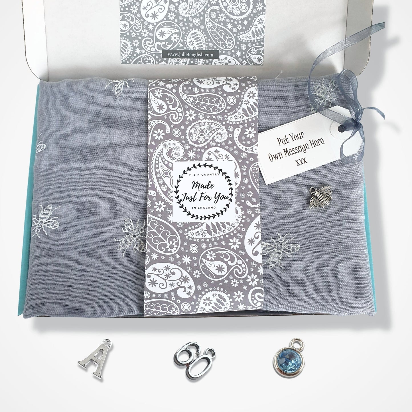 Foil Bee Scarf - Grey