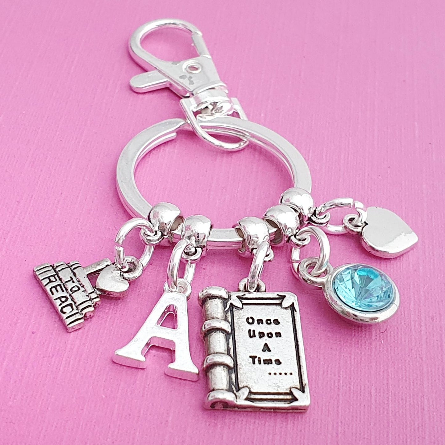 Reading Lover's Keyring - Silver
