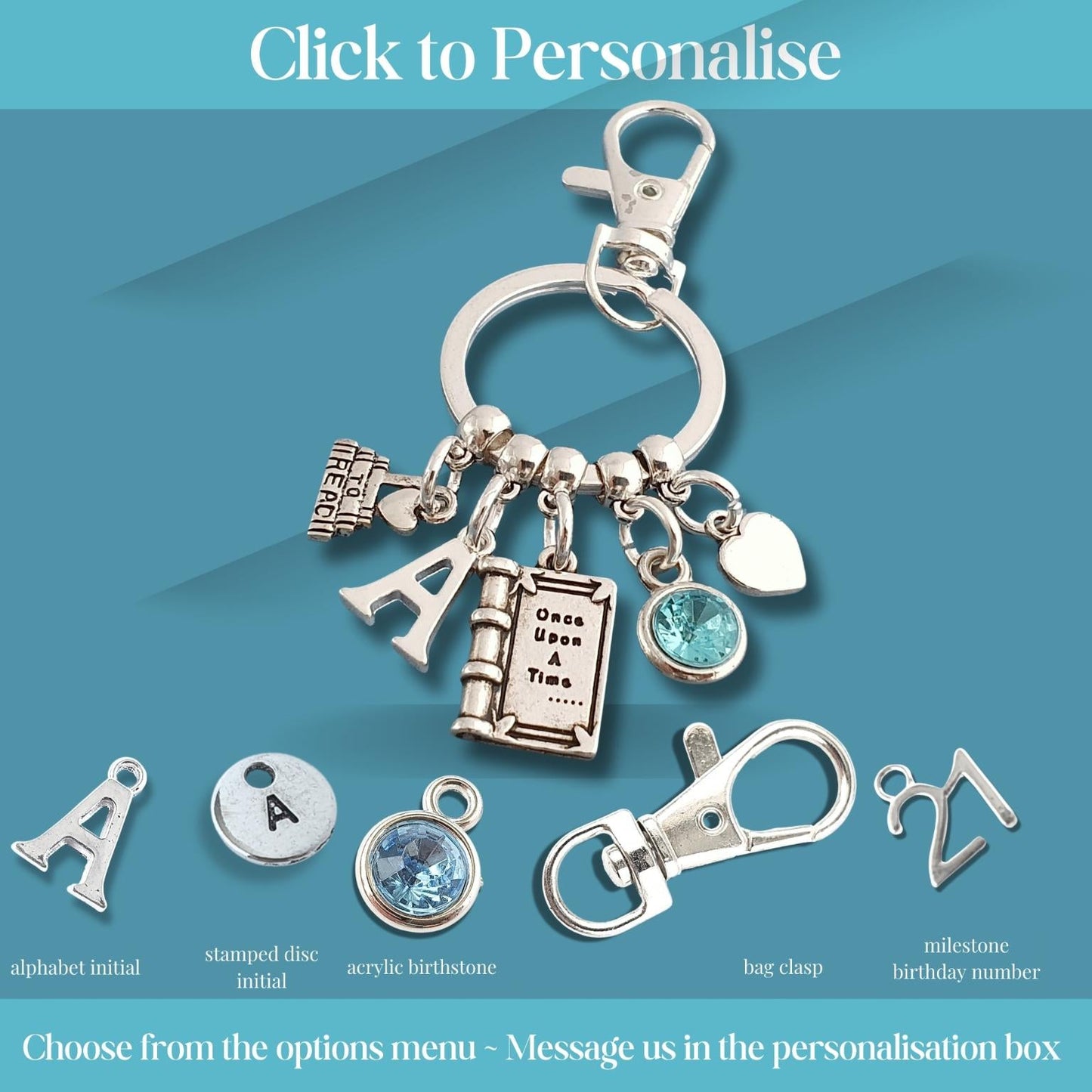 Reading Lover's Keyring - Silver