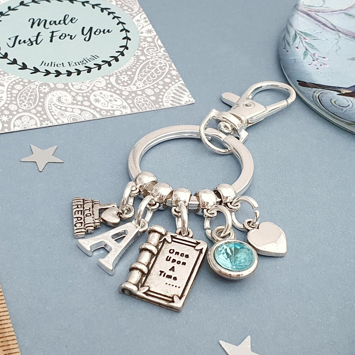 Reading Lover's Keyring - Silver