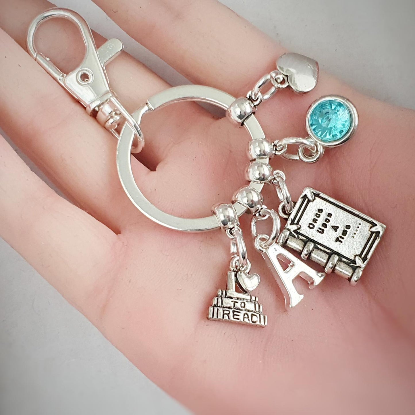 Reading Lover's Keyring - Silver