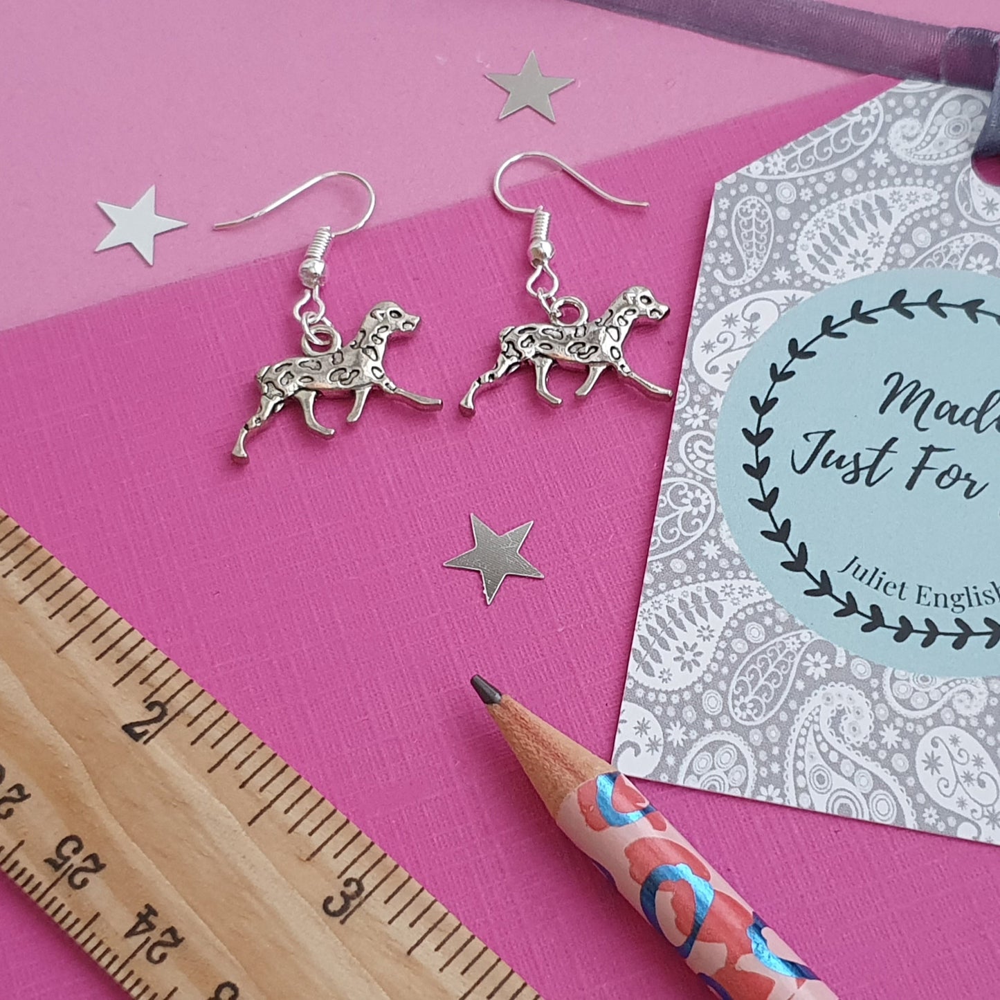 Dalmatian Earrings - Silver