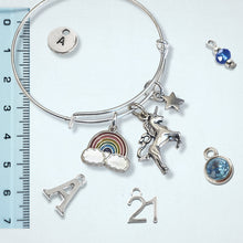 Load image into Gallery viewer, Rainbow &amp; Unicorn Bracelet - Silver
