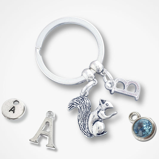 Squirrel Keyring - Silver