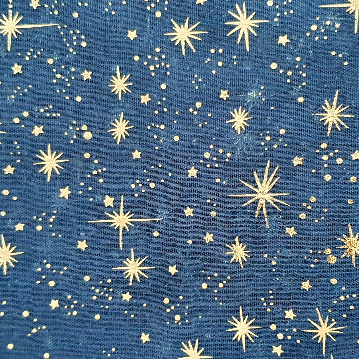 Fabric with star pattern on a blue background