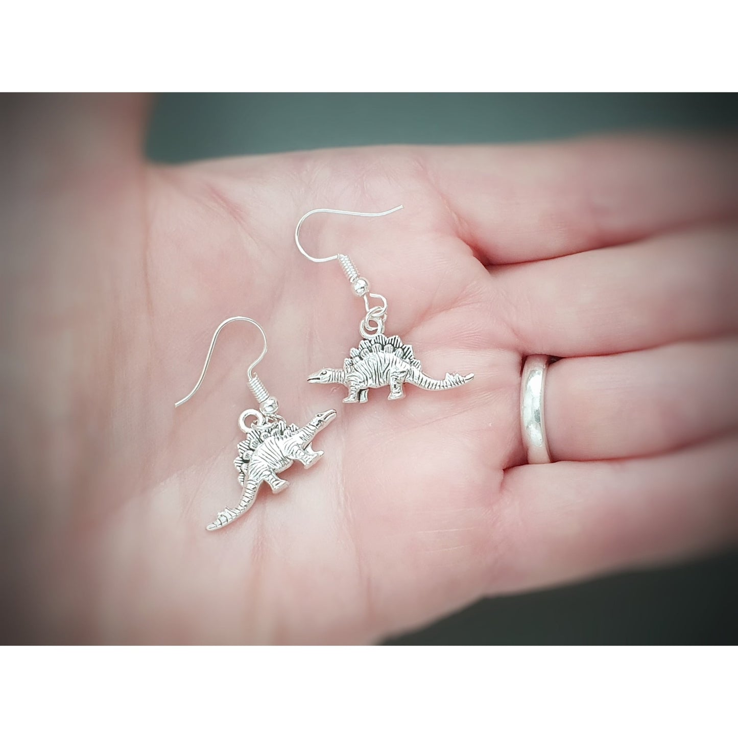 Dinosaur Earrings - Silver