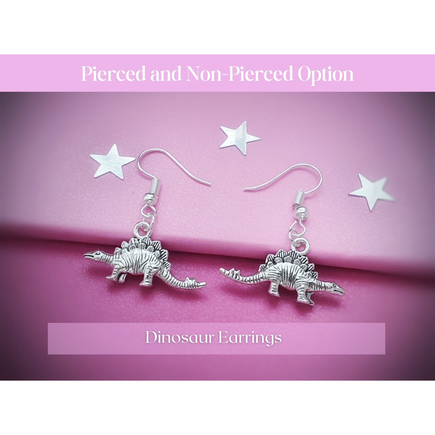 Dinosaur Earrings - Silver