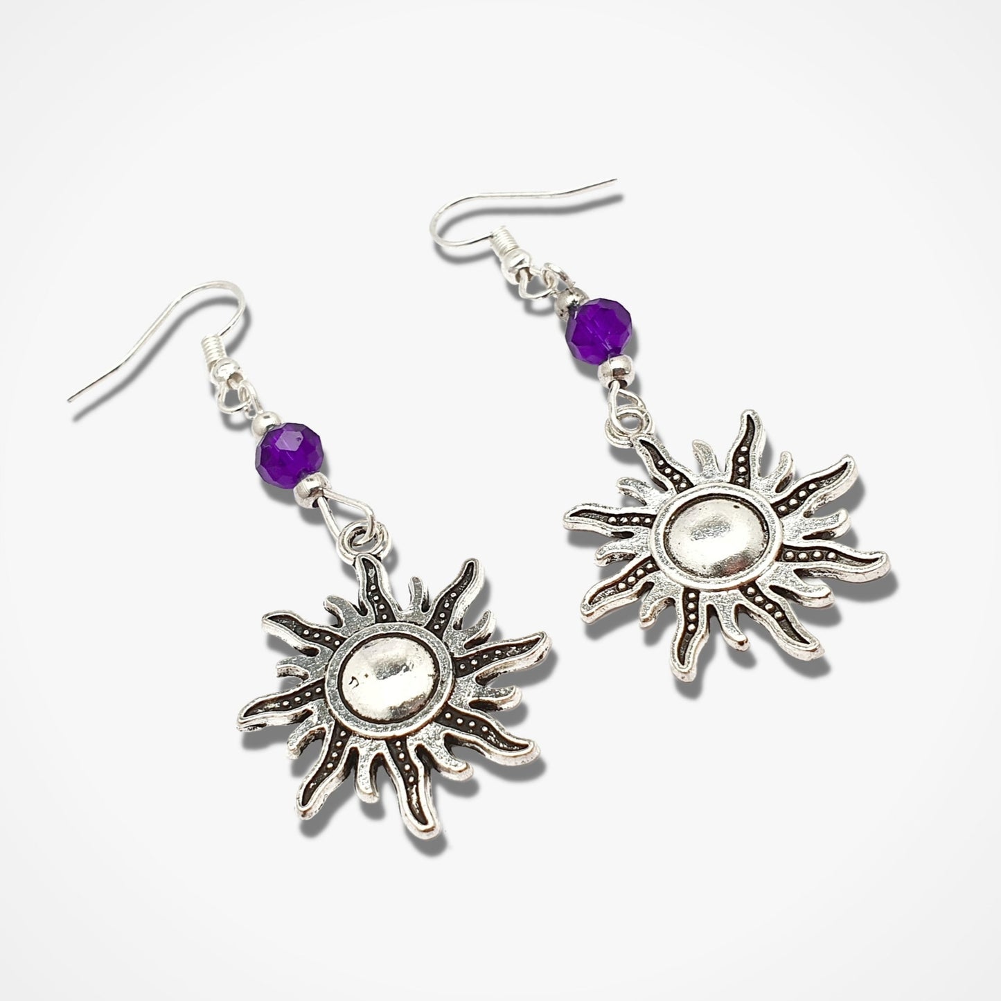 Cosmic Sun Earrings - Silver